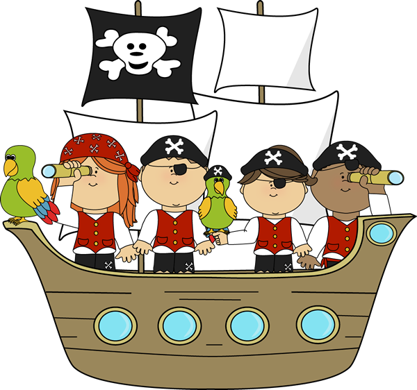 Pirates and ship