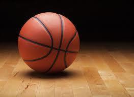 basketball laying on court