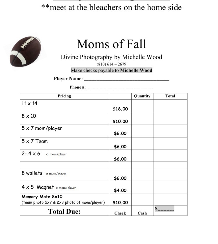 Moms of Fall Order Form