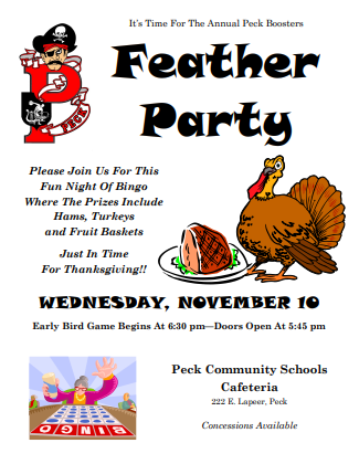 feather party flyer