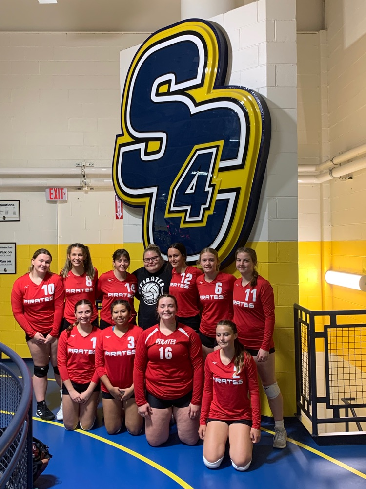Varsity volleyball group photo following SC4 HS Showcase