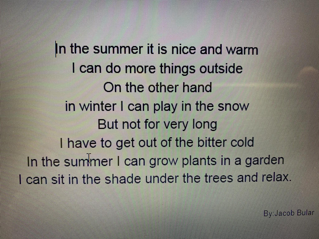 Fifth Grade poems
